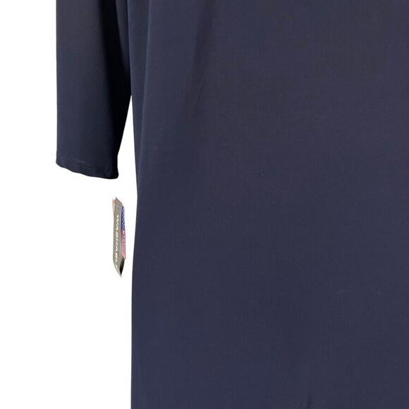 R&M Richards Navy Blue Jersey Knit Knee Length Open Stretch Jacket USA NWT sz 12 - Picture 12 of 16